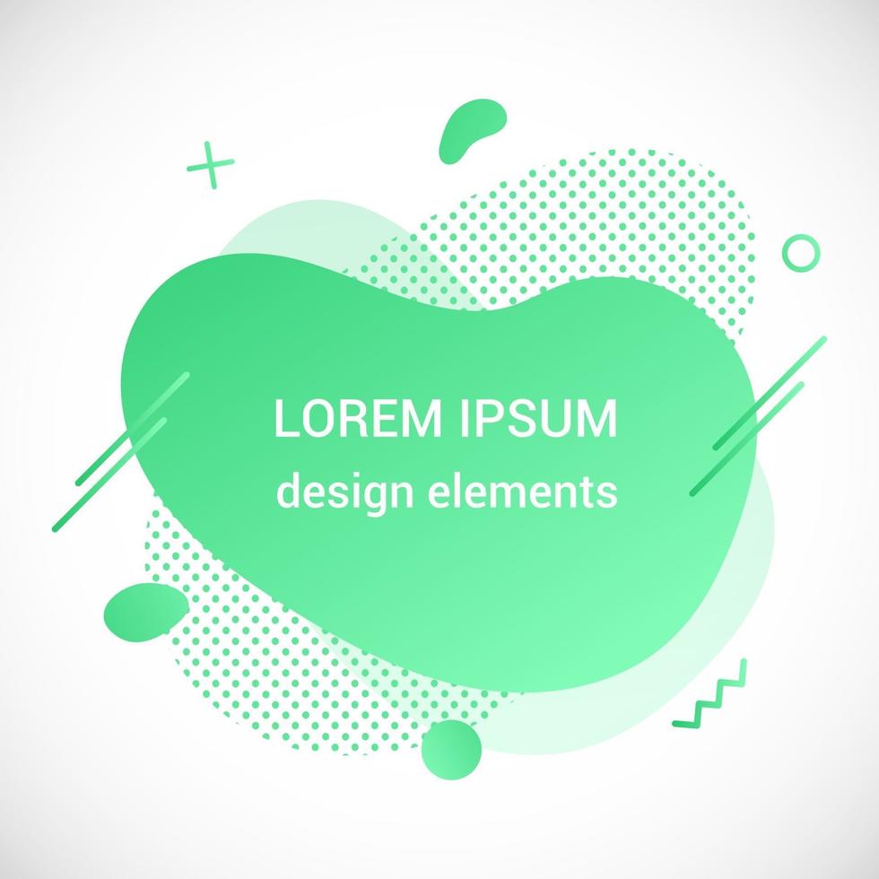 moderno líquido ameba irregular forma de gota elementos abstractos diseño de estilo plano gráfico conjunto de ilustración de vector fluido banner plantilla de forma simple para volante de presentación aislado sobre fondo blanco