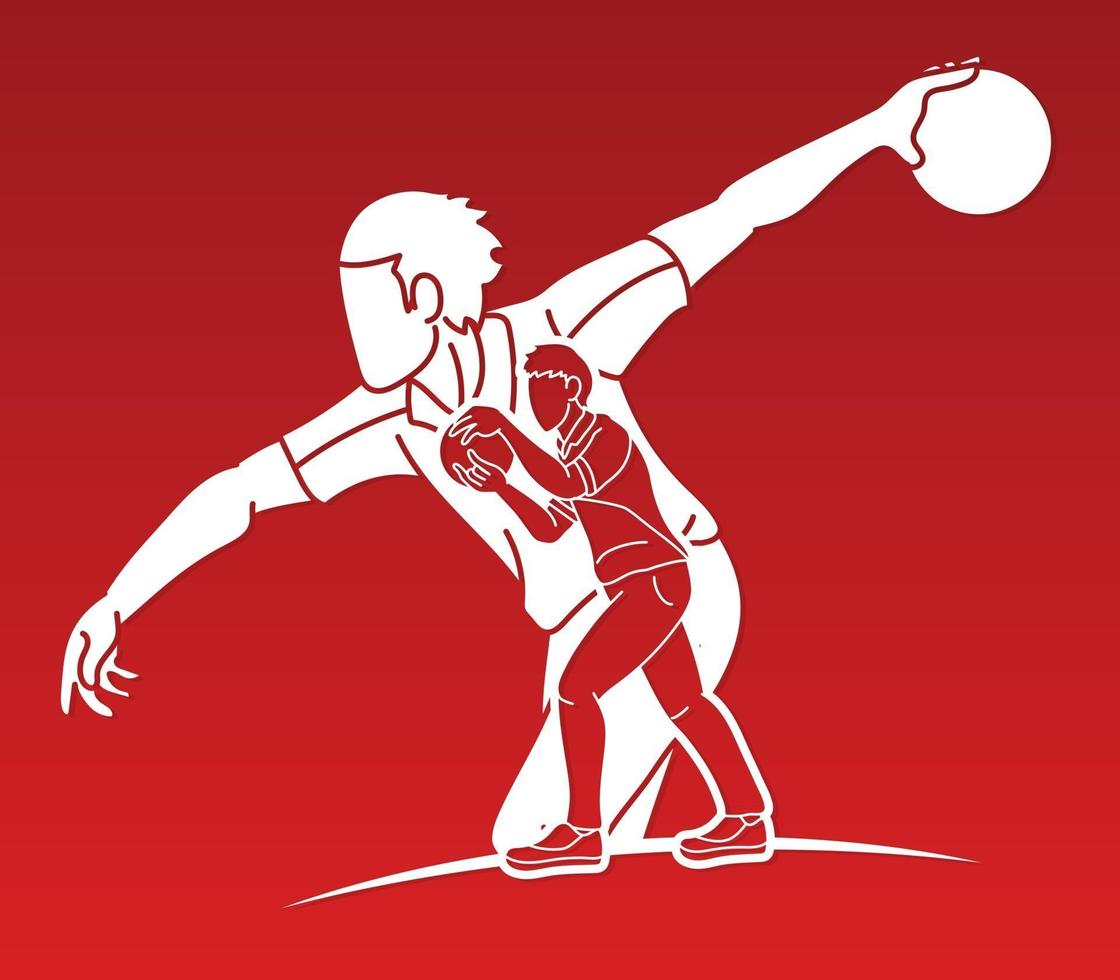 Silhouette Bowling Sport Players Bowler Movement vector