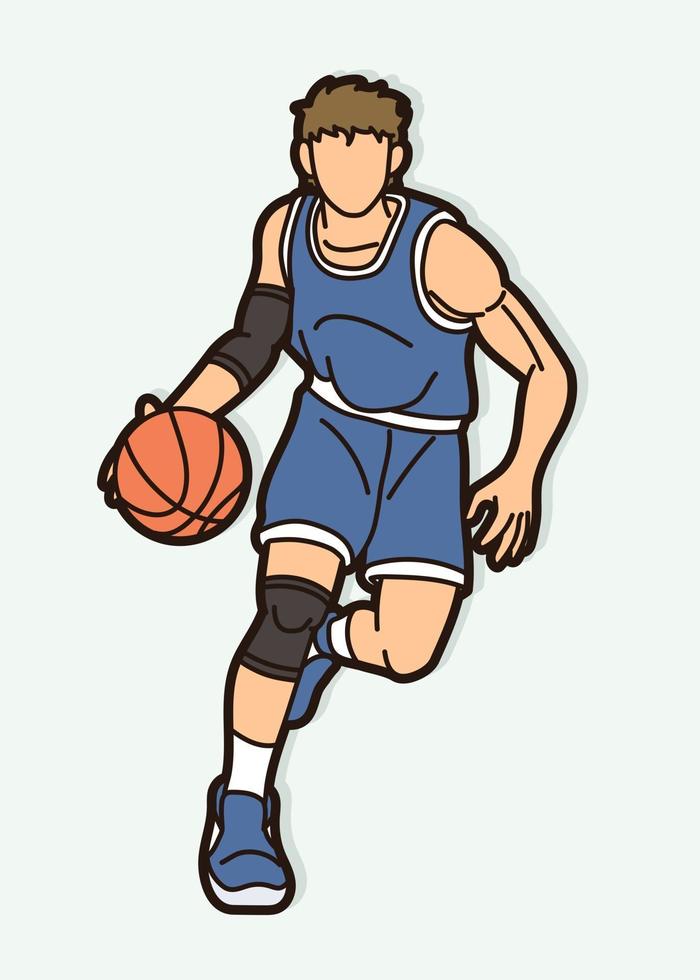 Basketball Male Player Running Movement vector