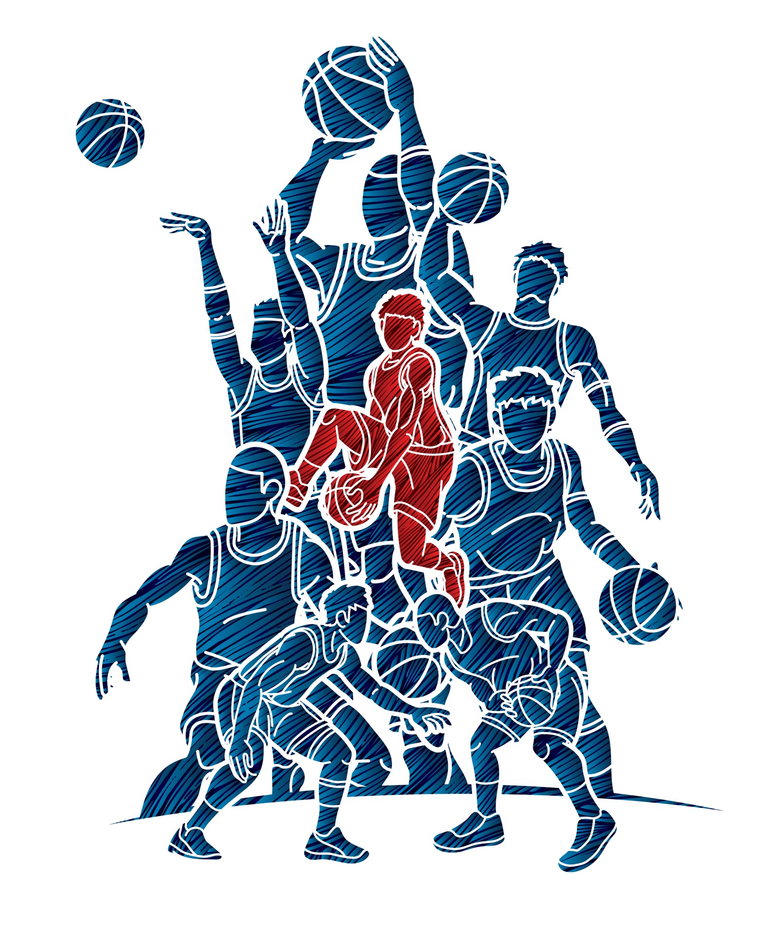 Basketball Sport Team Player Graphic 2435662 Vector Art at Vecteezy