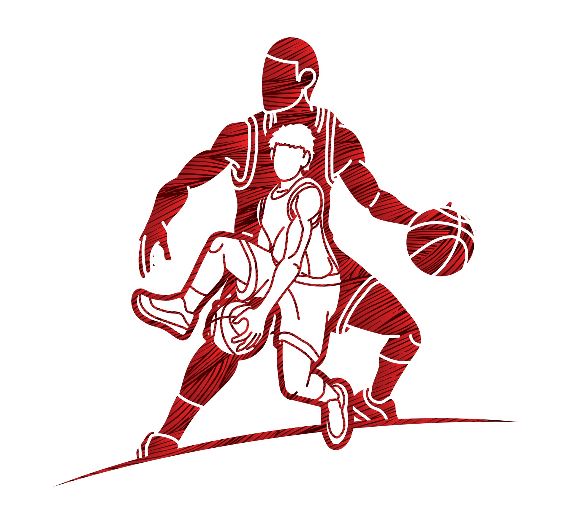 Silhouette Basketball Sport Team Player Graphic 2435664 Vector Art at