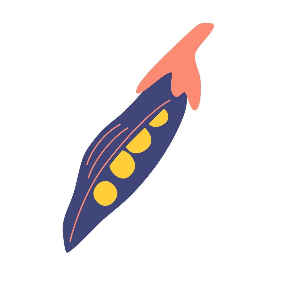 Flat design pea pod illustration vector