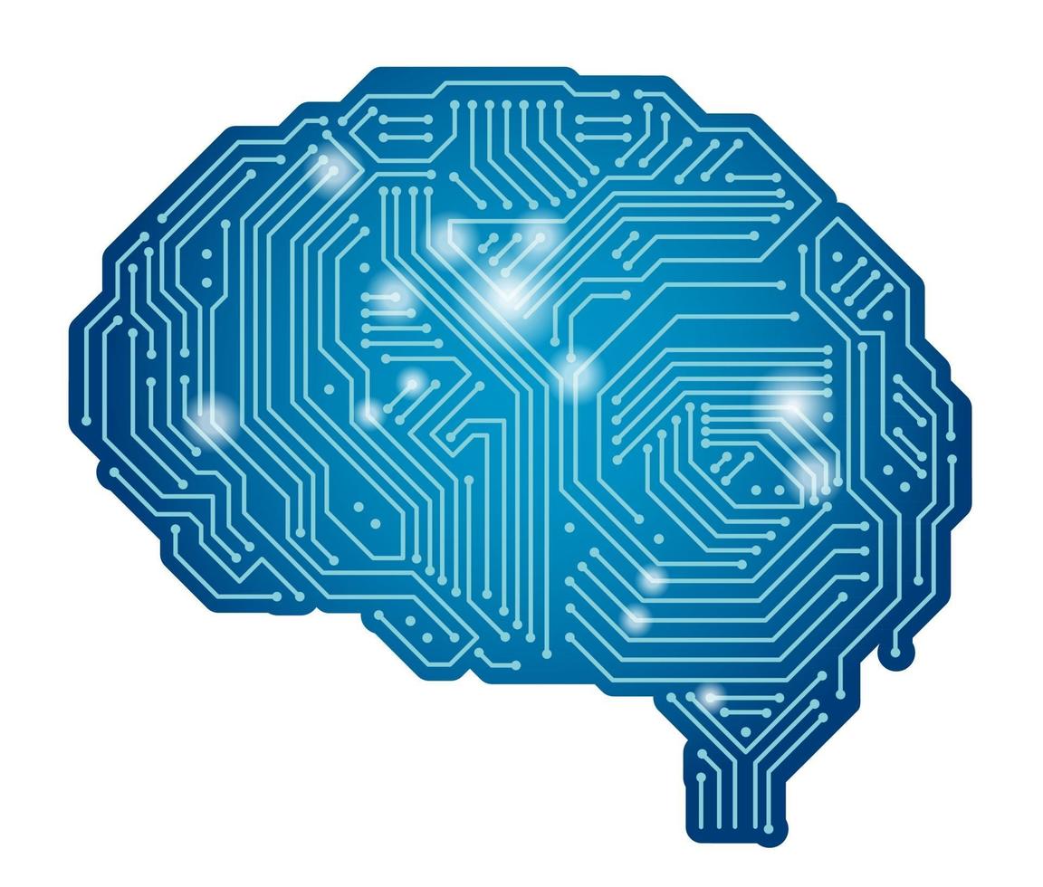 Vector Artificial Intelligence Concept Illustration Isolated On A White Background