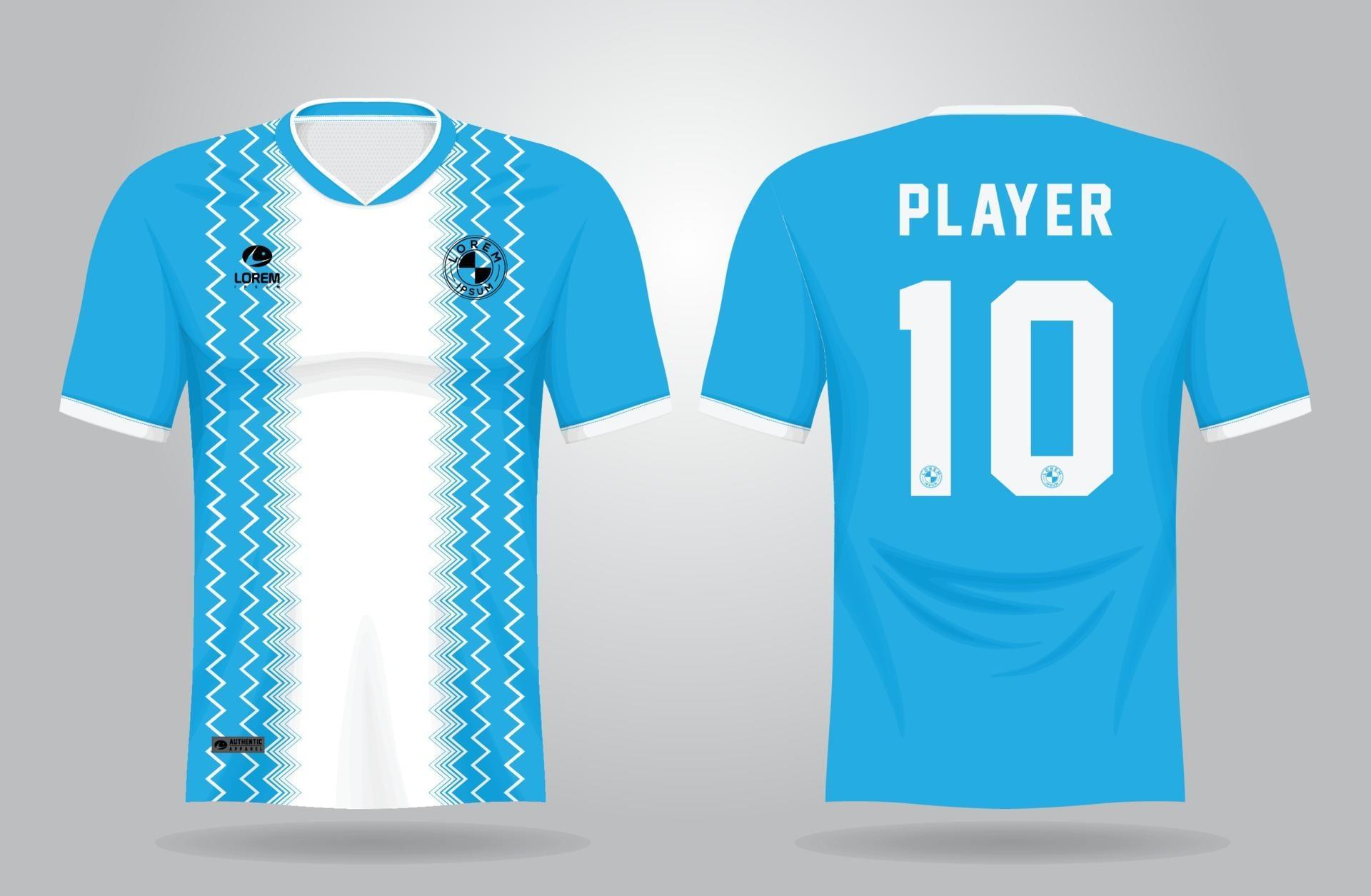 blue sports jersey template for team uniforms and Soccer t shirt design ...