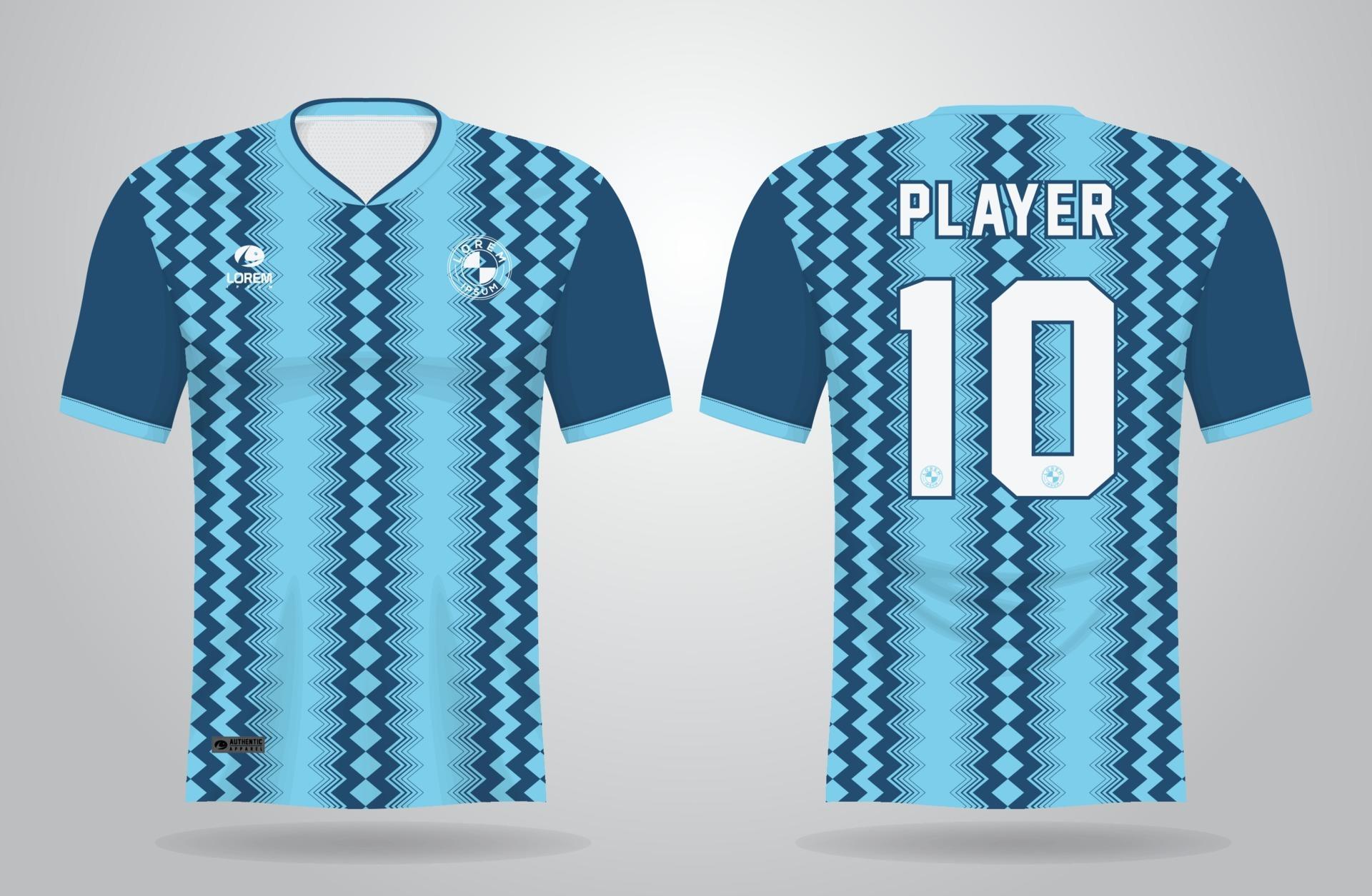 blue sports jersey template for team uniforms and Soccer t shirt design ...