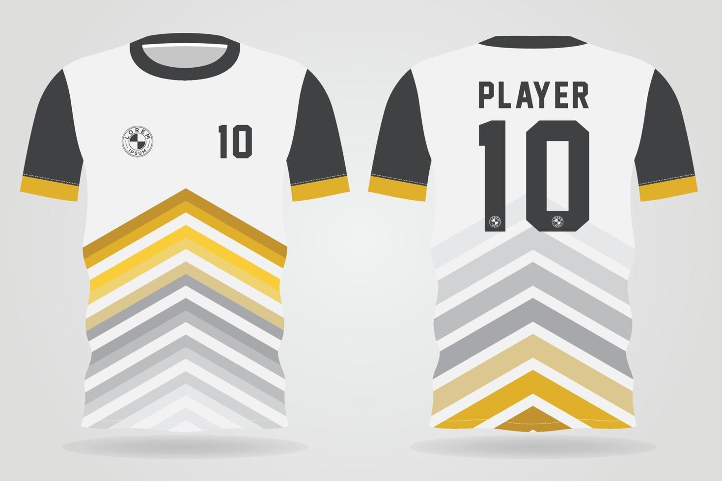 Plantilla de camiseta deportiva colorida para uniformes de equipo y diseño de camiseta de fútbol vector