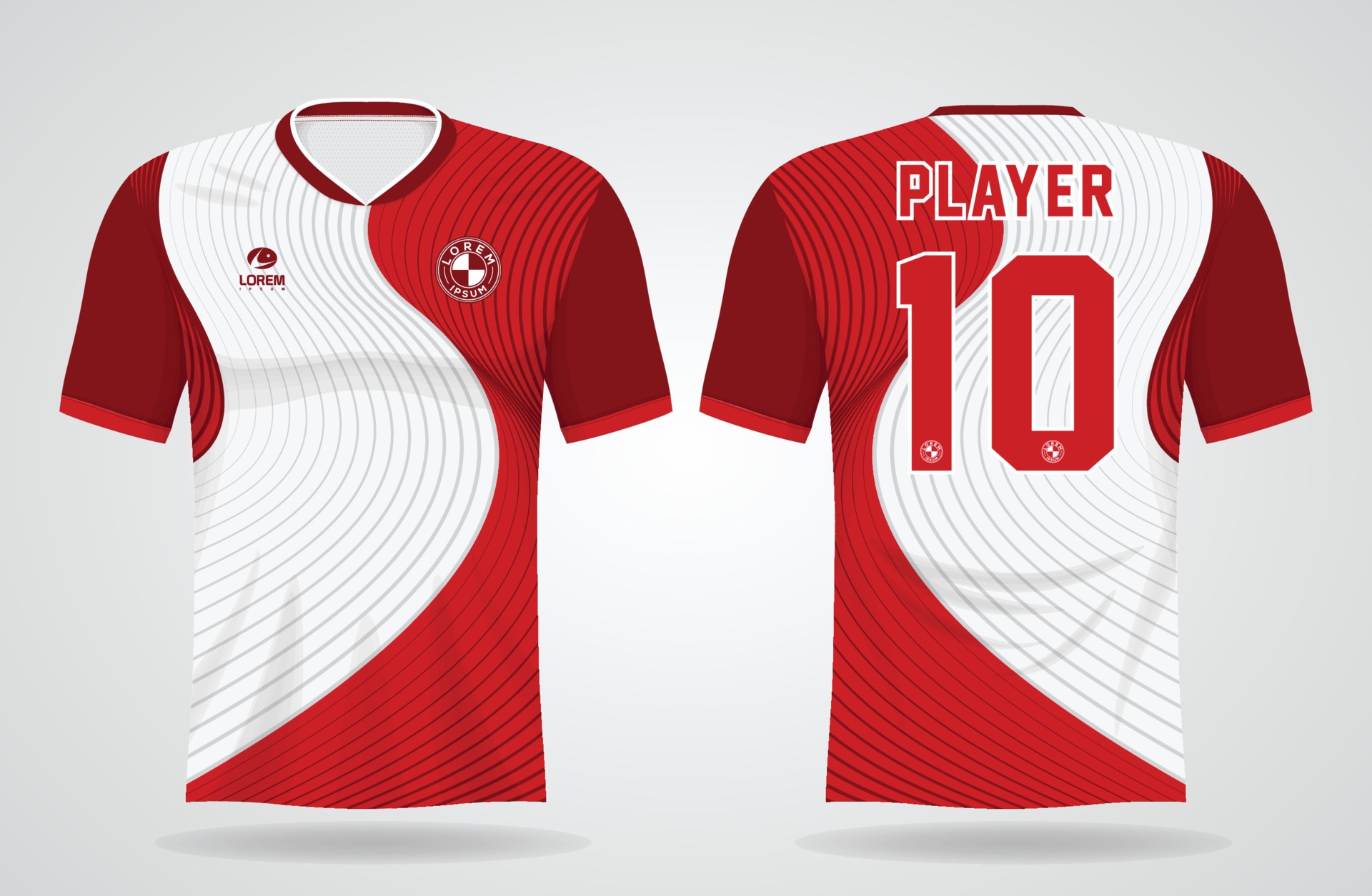 red and white jersey