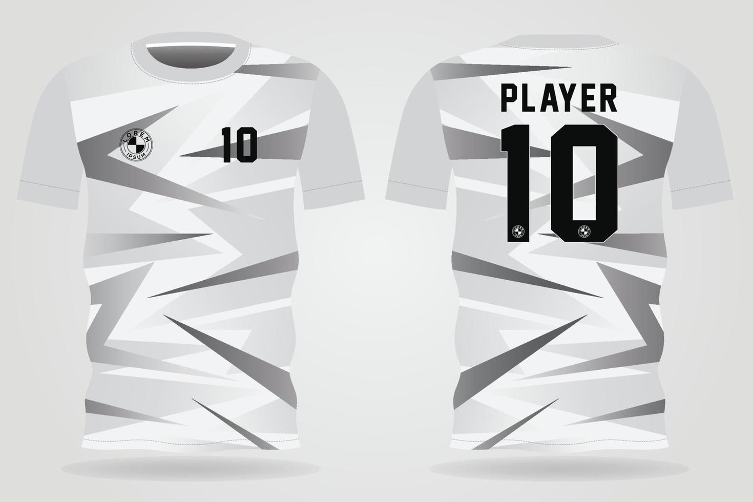 Plantilla de camiseta deportiva blanca para uniformes de equipo y diseño de camiseta de fútbol. vector