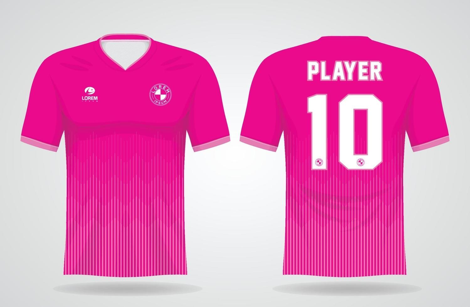 plantilla de camiseta deportiva rosa para uniformes de equipo y diseño de camiseta de fútbol vector