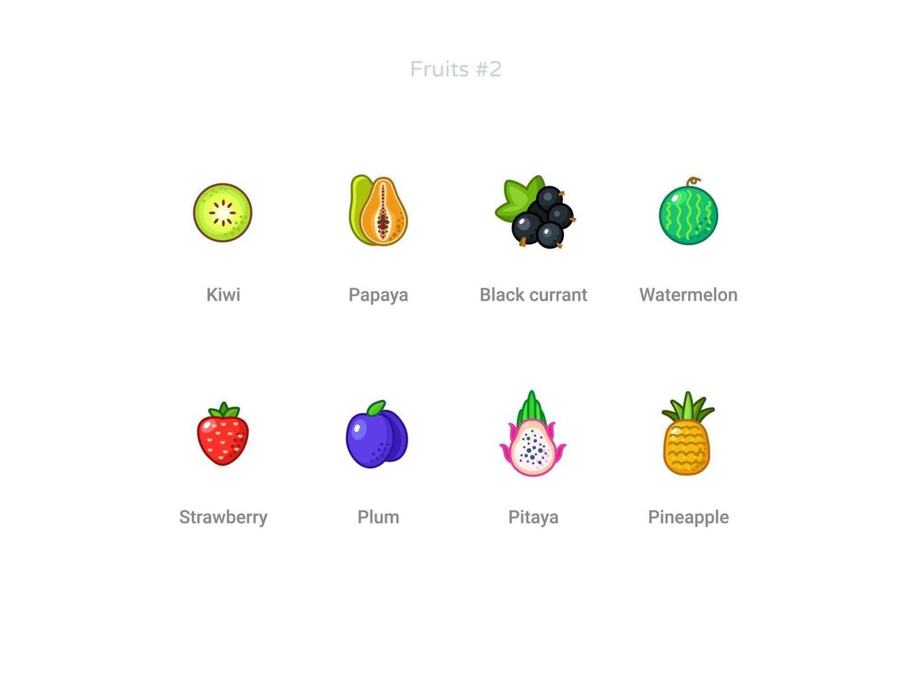 conjunto de iconos de frutas vector