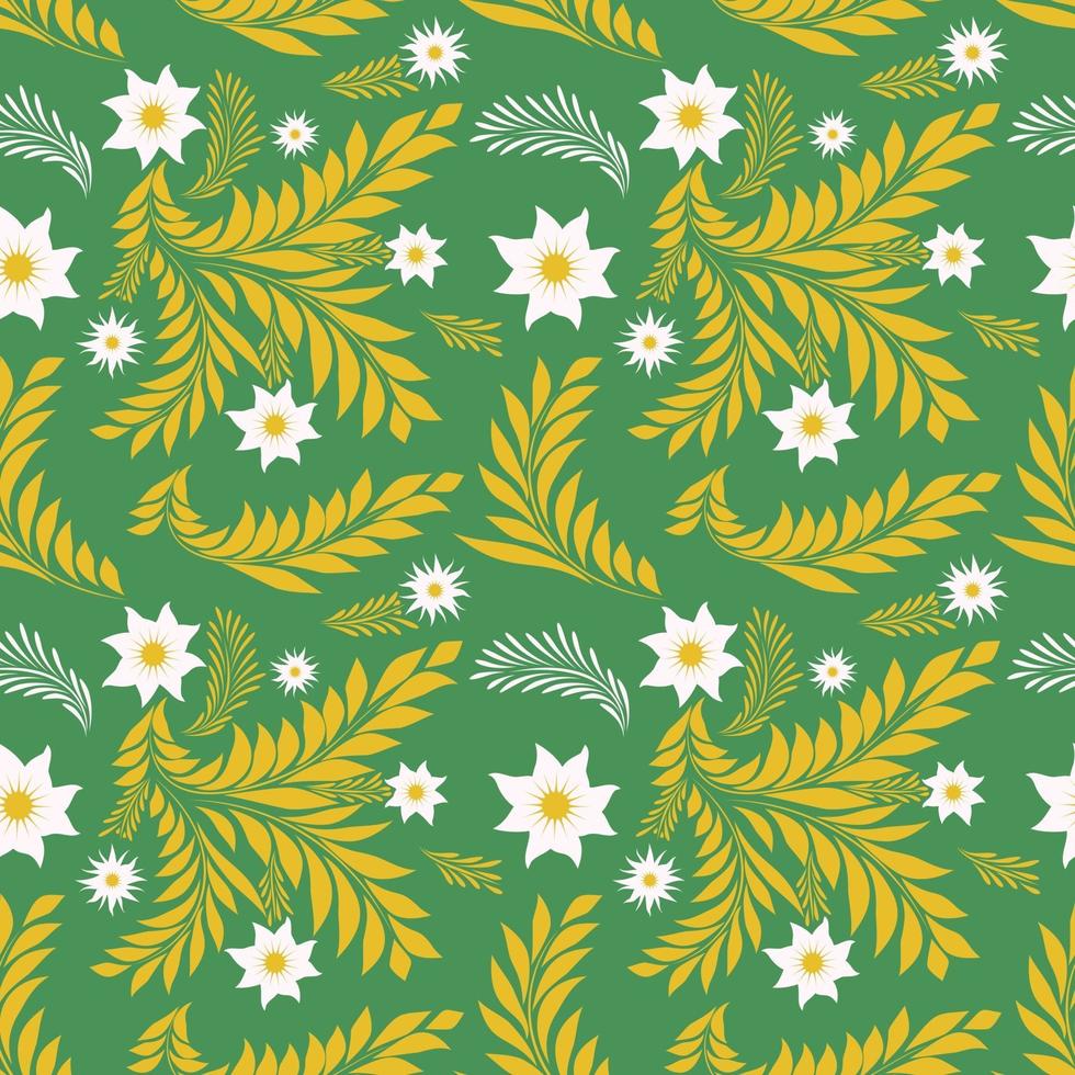 Folk floral art pattern  Flowers abstract surface design vector
