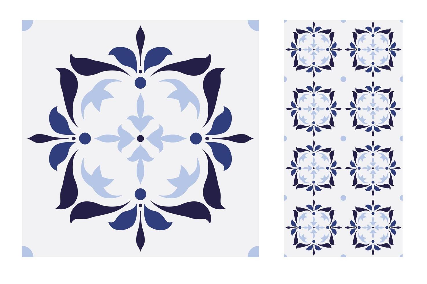 vintage tiles patterns antique seamless vector