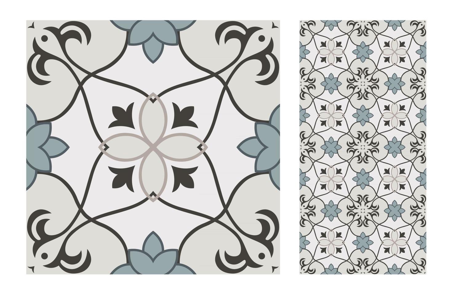 patrones de azulejos vintage antiguo diseño sin costuras vector