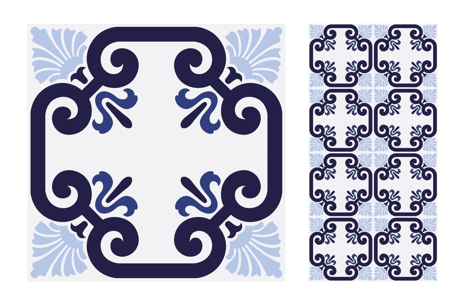 vintage tiles patterns antique seamless vector