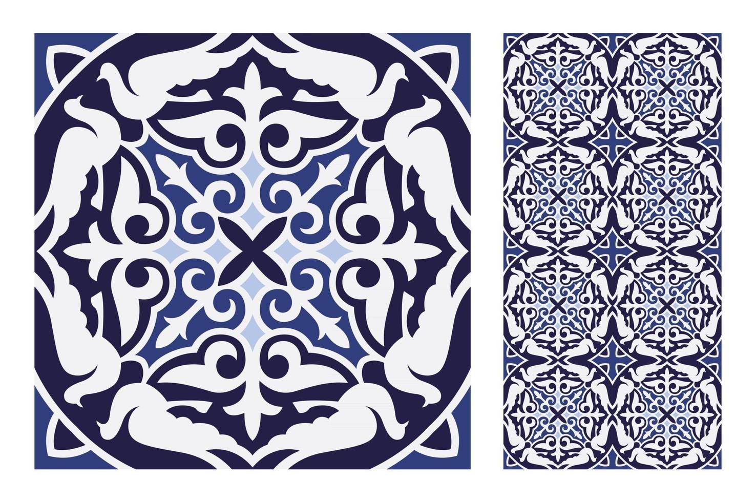 patrones de azulejos vintage antiguo sin costura vector