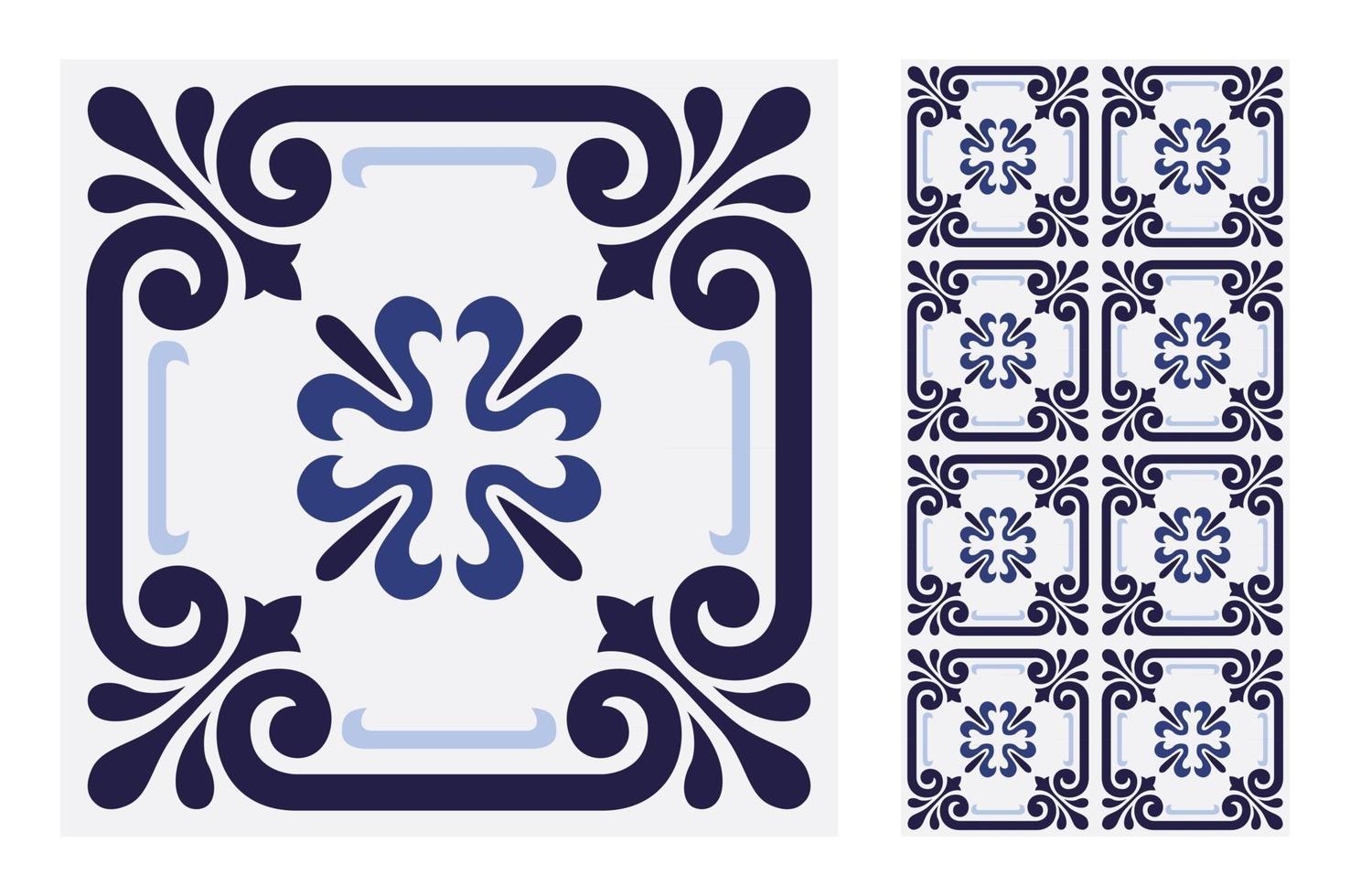 vintage tiles patterns antique seamless vector