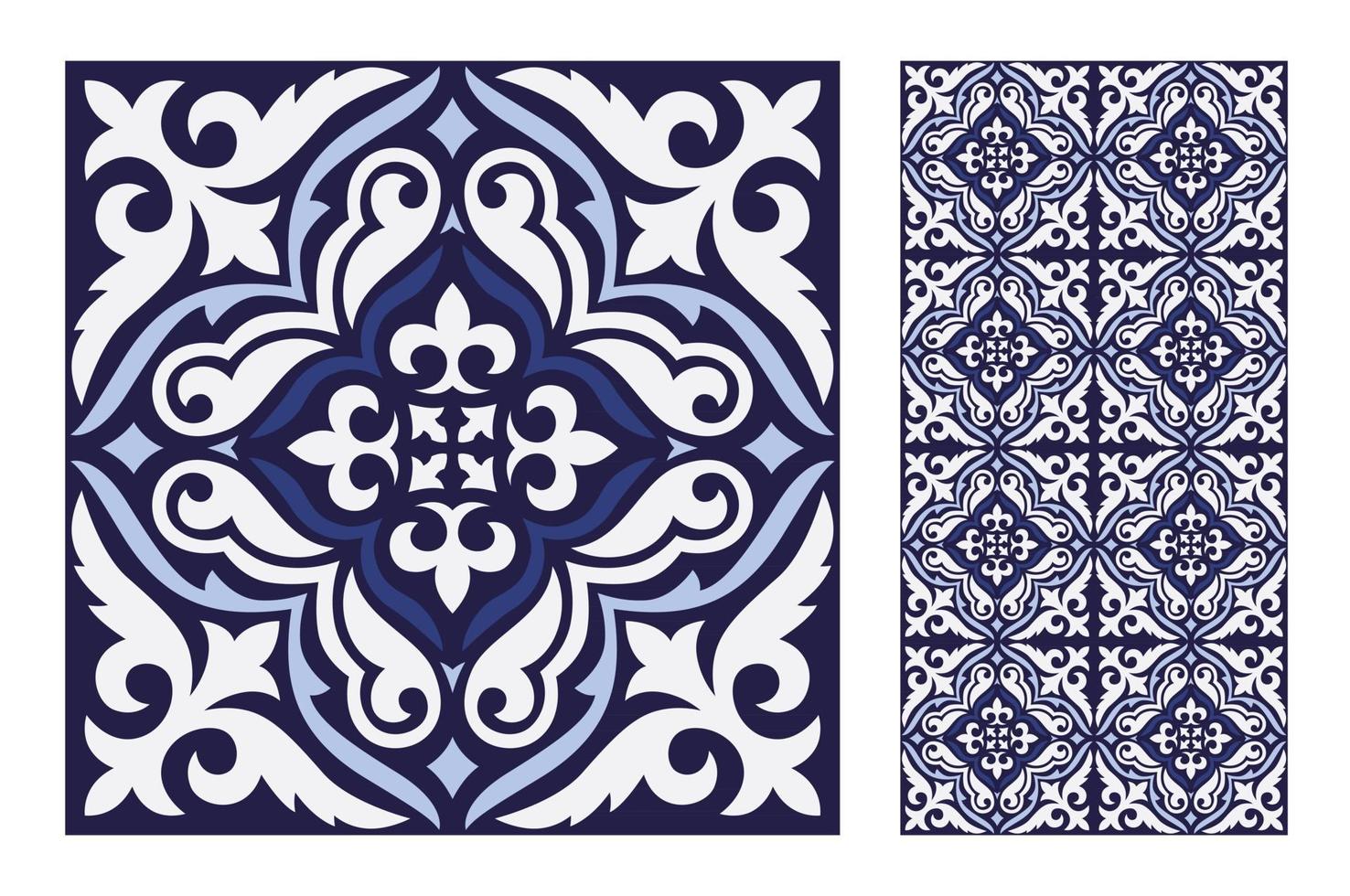 vintage tiles patterns antique seamless vector