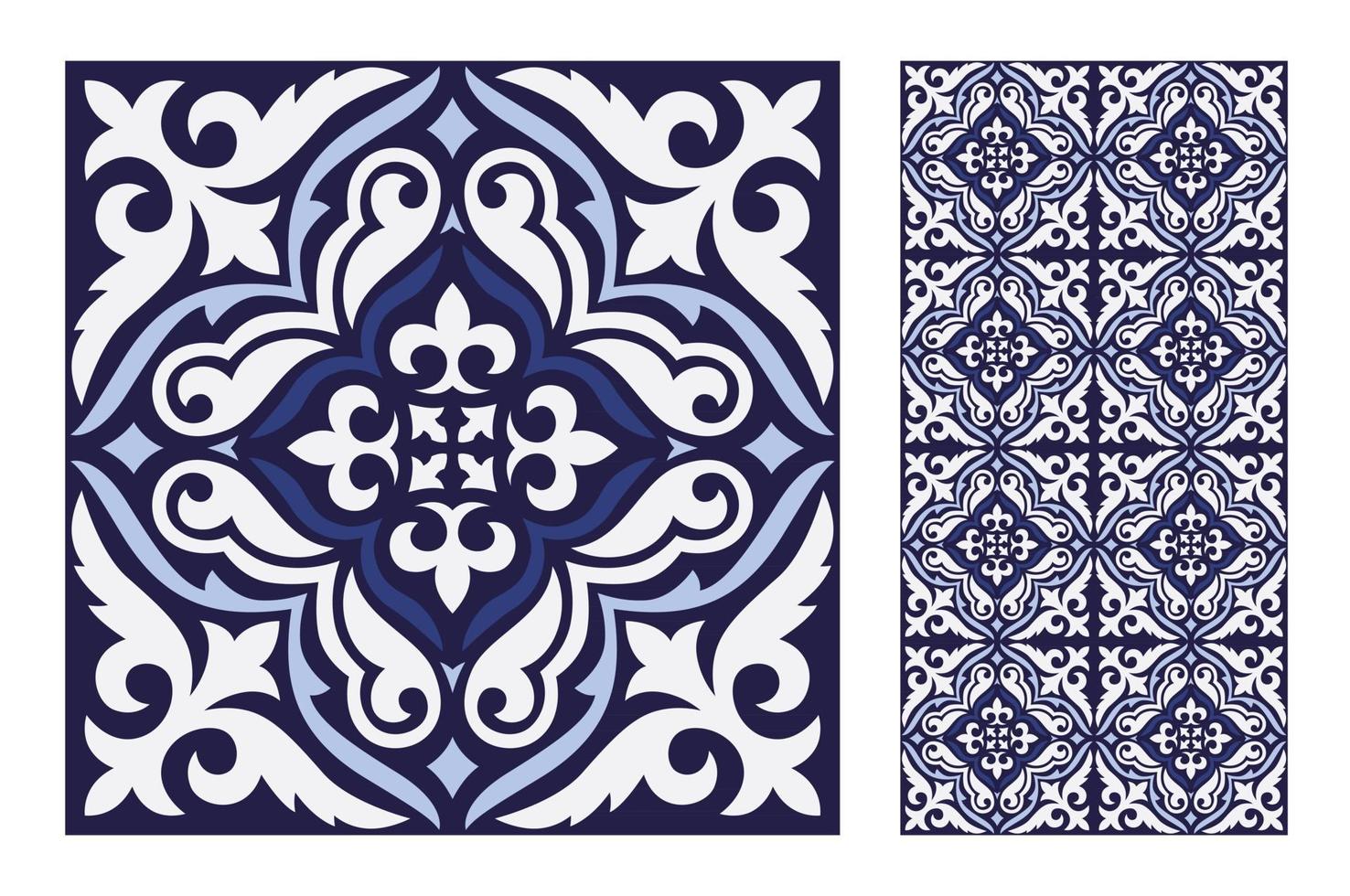 vintage tiles patterns antique seamless vector