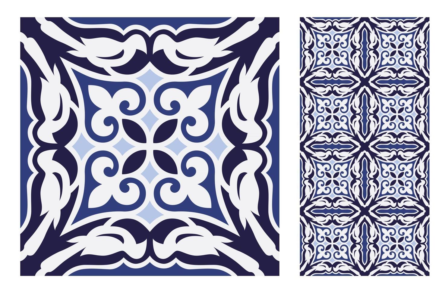 vintage tiles patterns antique seamless vector