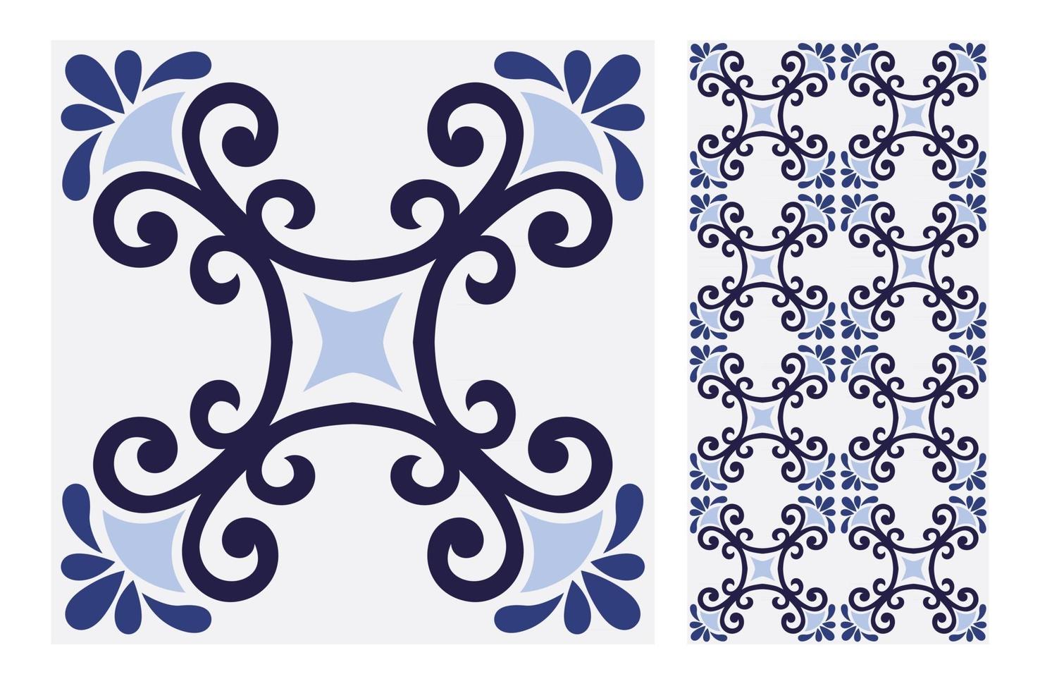 vintage tiles patterns antique seamless vector