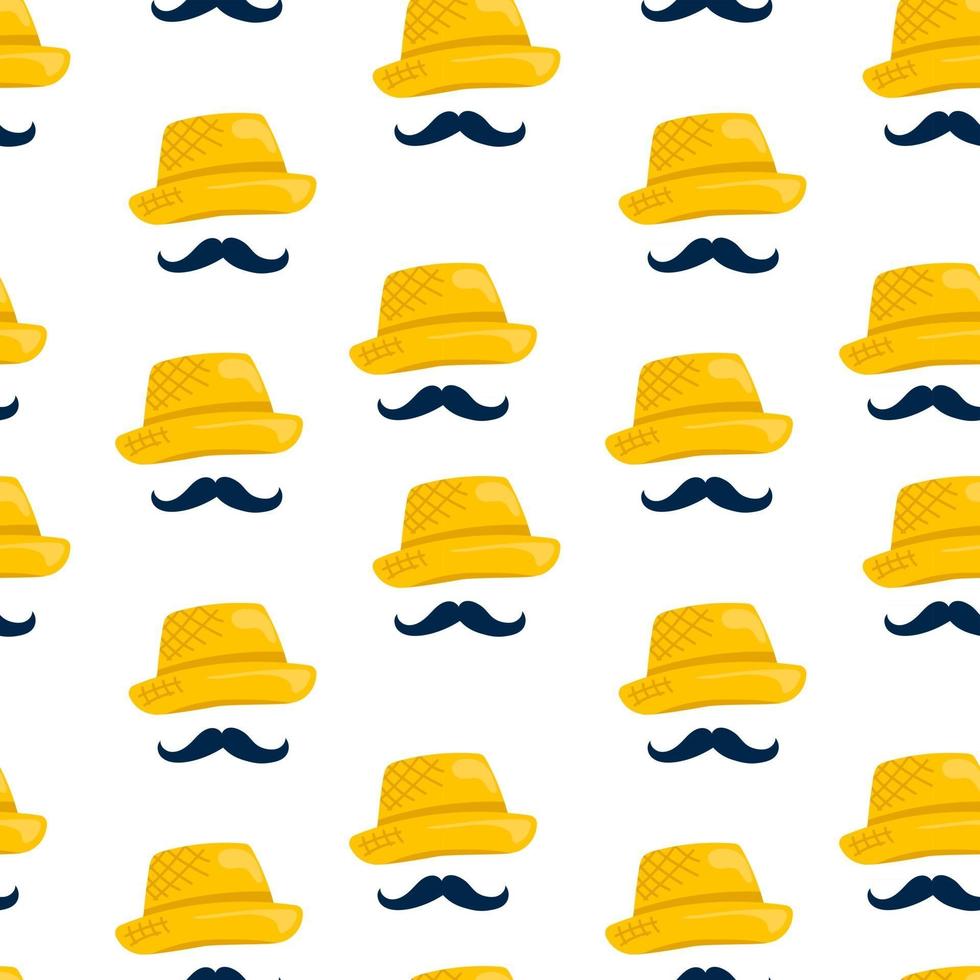 straw hat seamless pattern vector