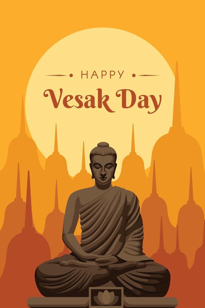 feliz día de vesak ilustración vector