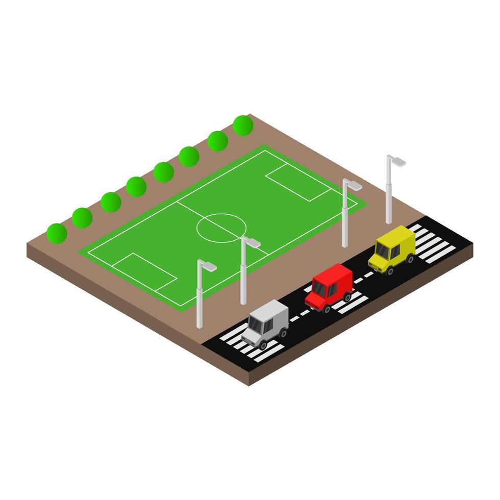 Isometric Soccer Field On Background vector