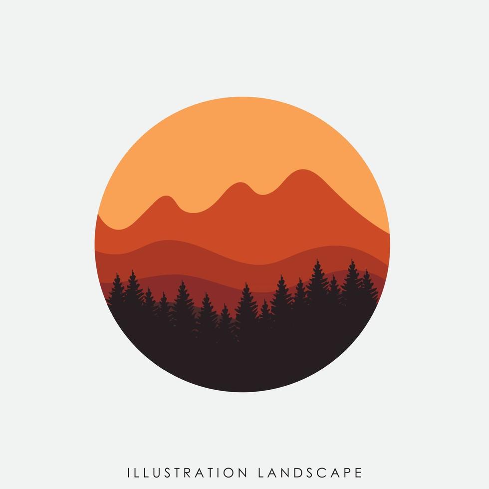 diseño de ilustración de paisaje vector