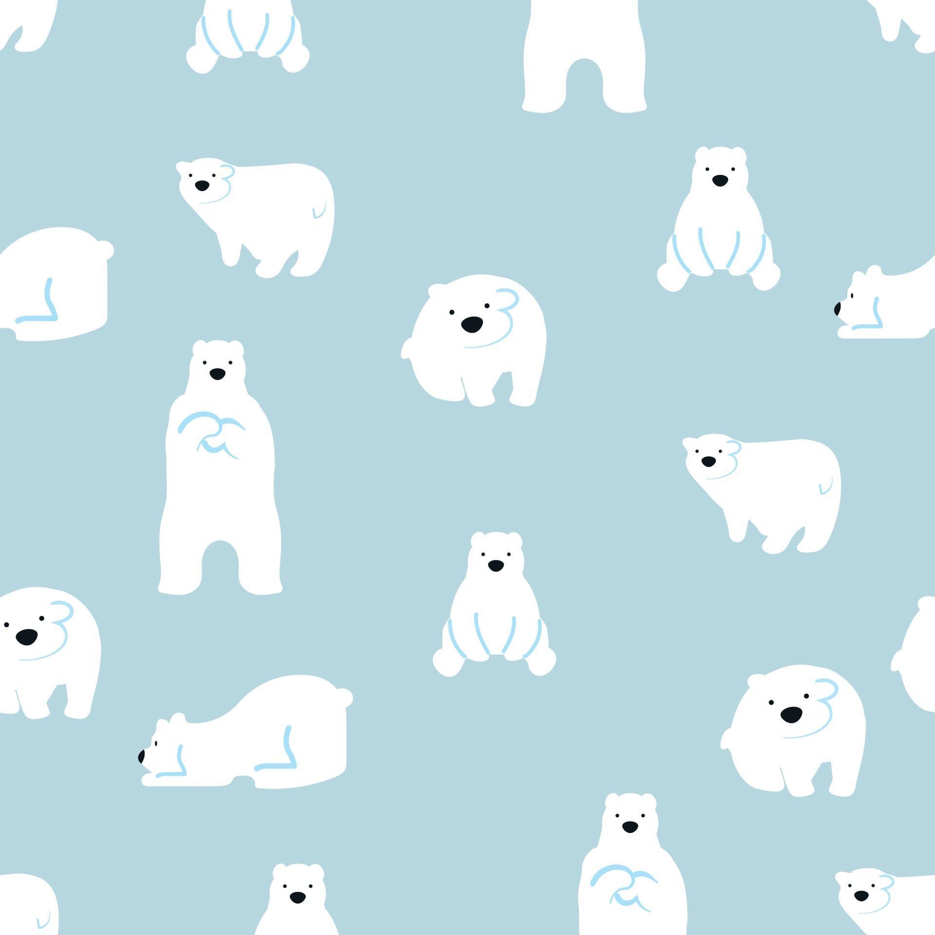cute polar bears seamless pattern 2437068 Vector Art at Vecteezy