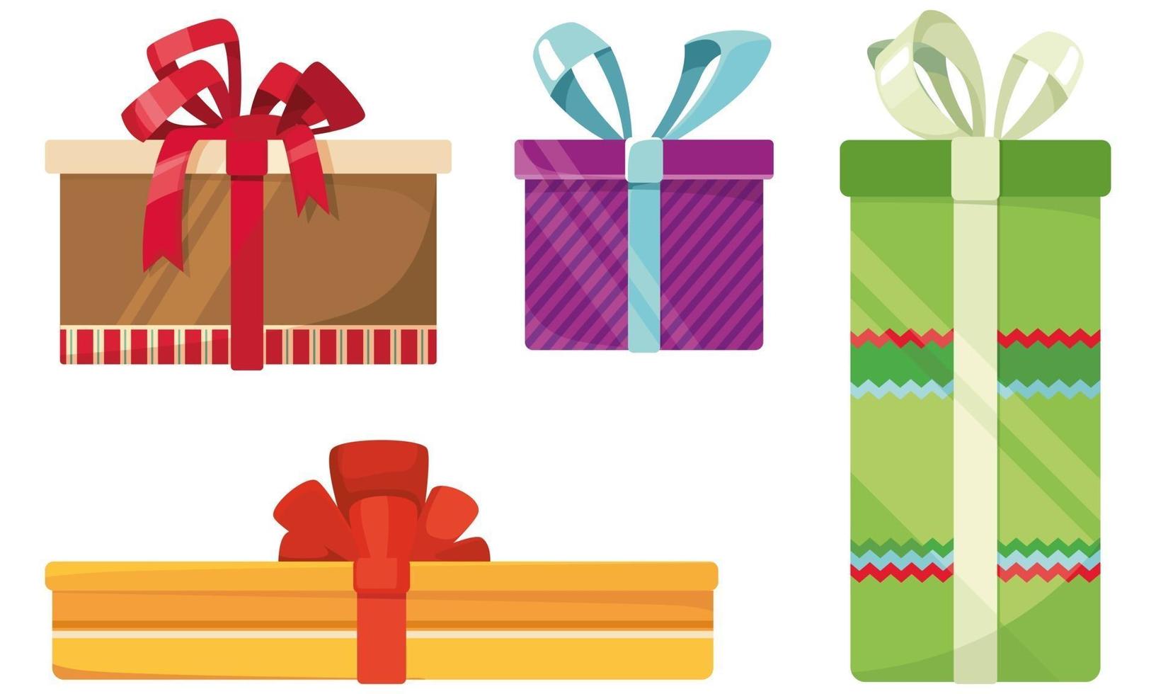 conjunto de diferentes cajas de regalo. vector