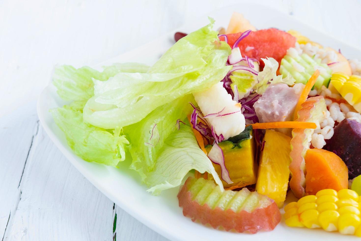 Healthy fruit and vegetable salad photo