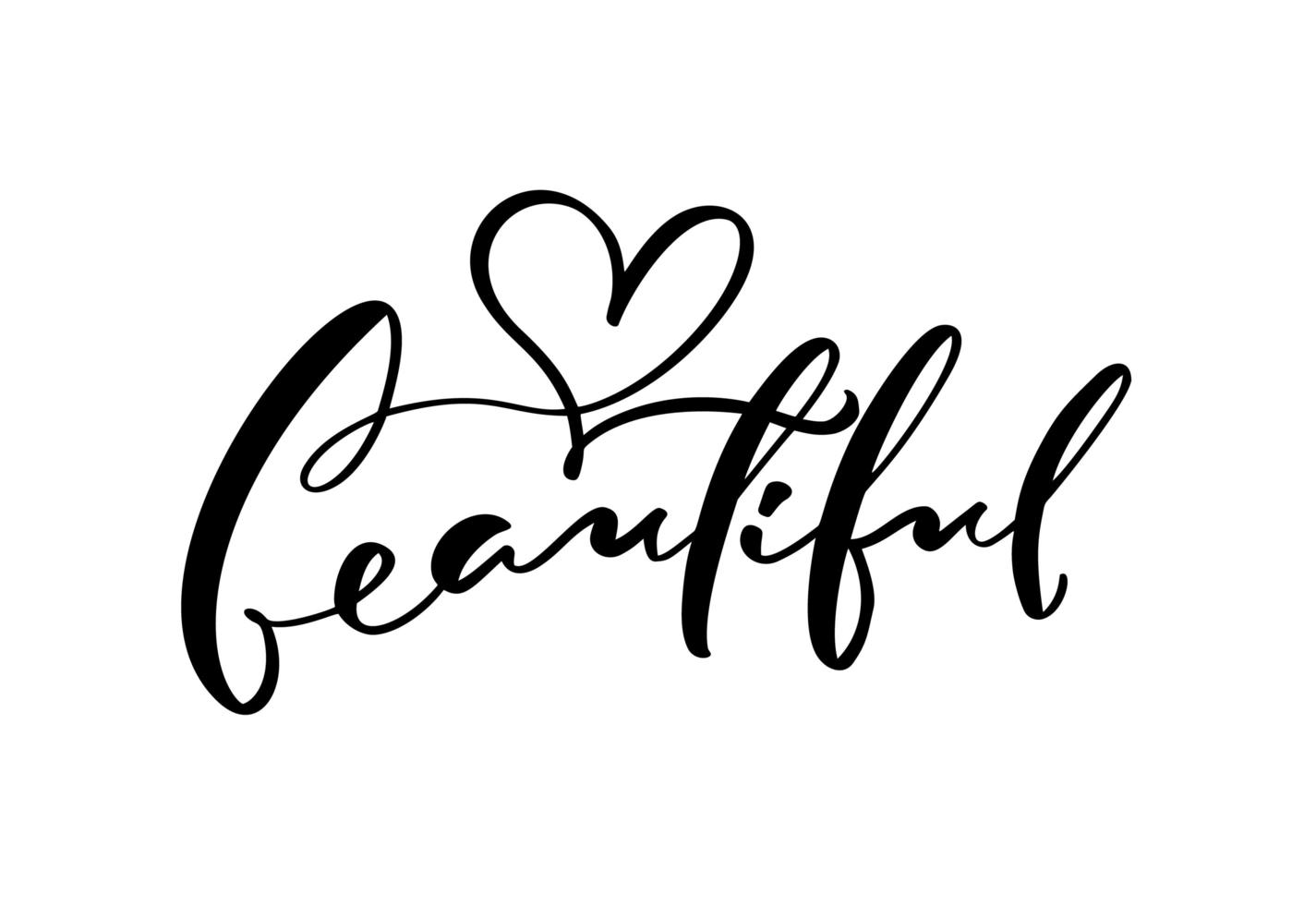 Calligraphy lettering text Beautiful. Logo modern design vector ...