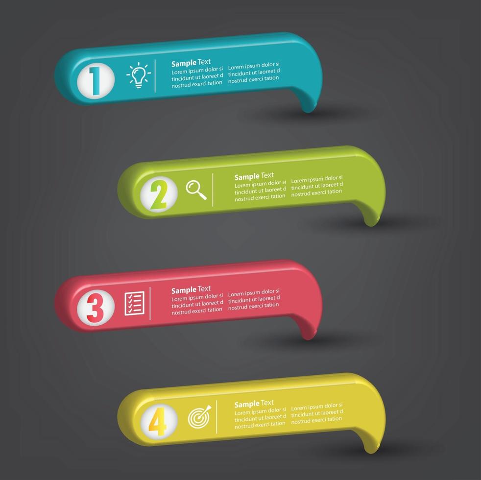 modern text box template banner Infographics vector