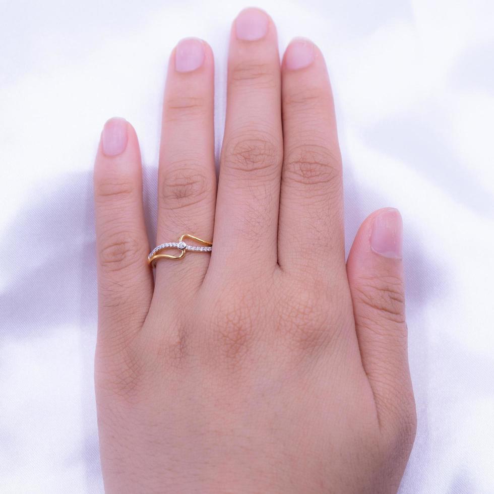 Diamond ring on hand photo