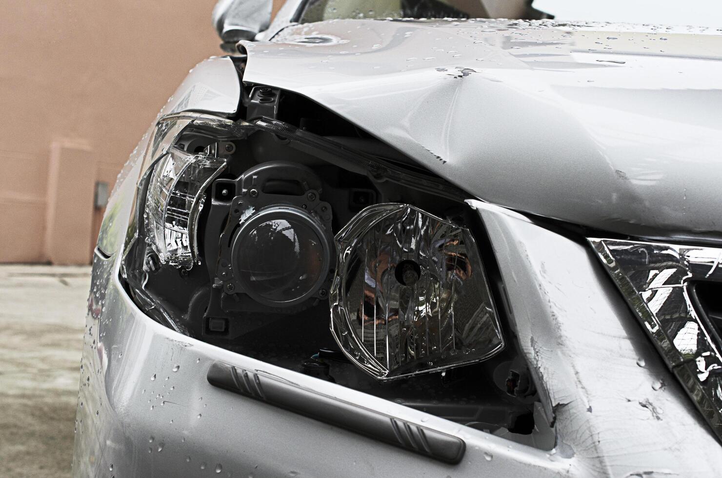 Car crash with headlamp broken for transportation accident 2438330 Stock Photo at Vecteezy