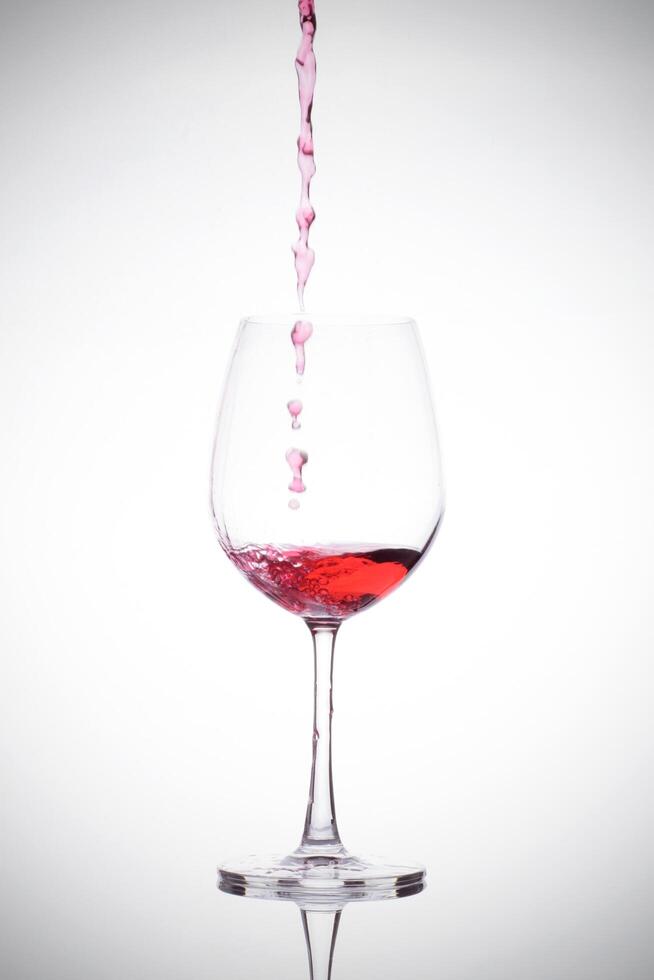 Wineglass and red wine photo