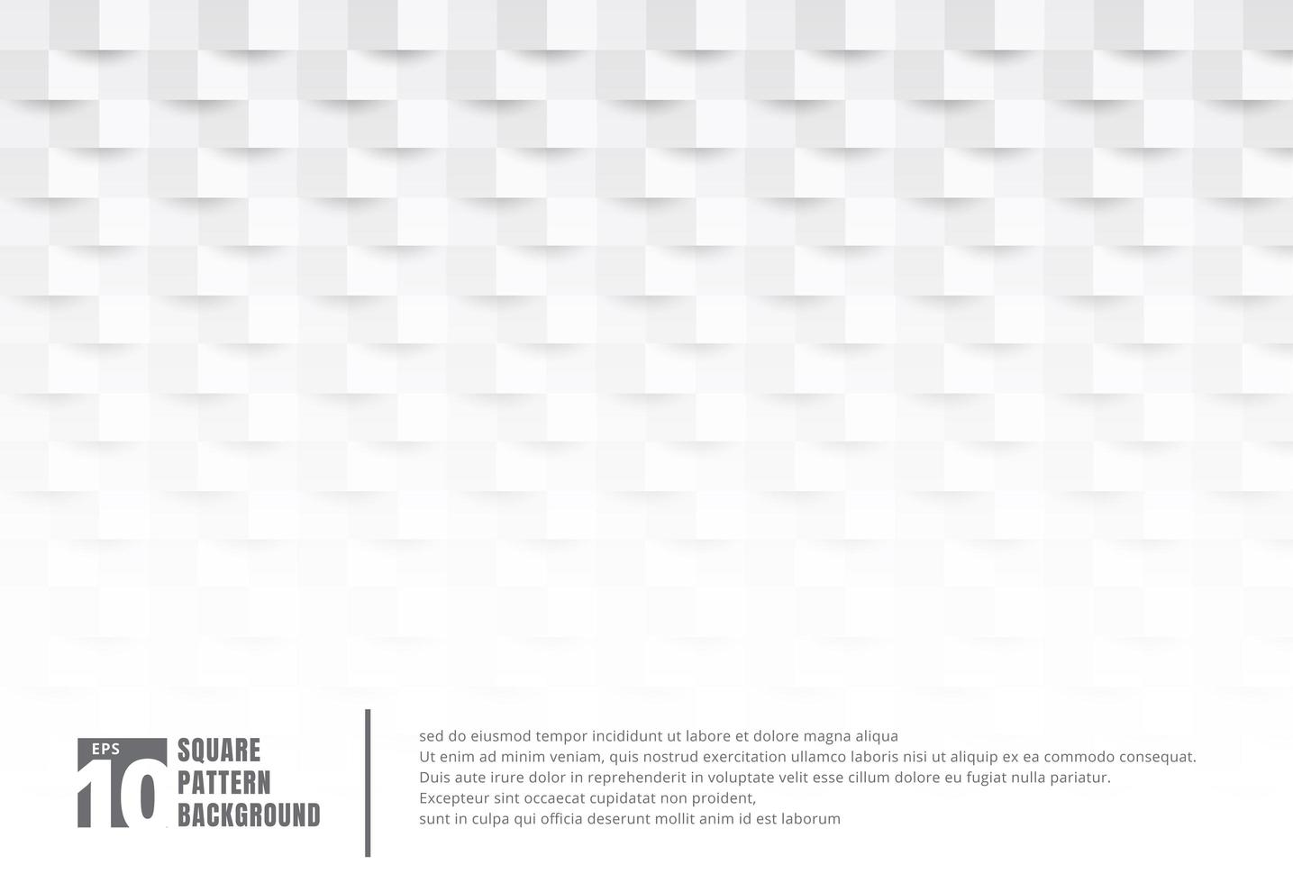 Abstract 3D white paper art style texture and background with copy space. Geometric squares pattern with shadow. You can use for cover design, book, brochure, presentation. poster, cd, flyer, website, etc. vector