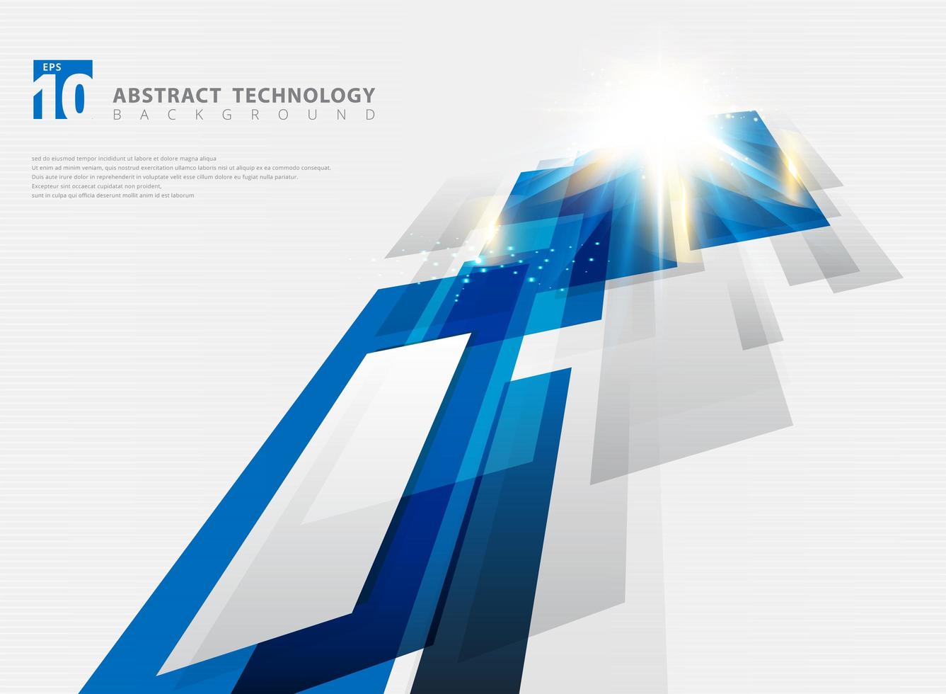 Abstract perspective technology geometric blue background vector