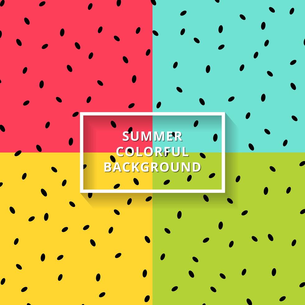 Watermelon on colorful background with black seeds. vector