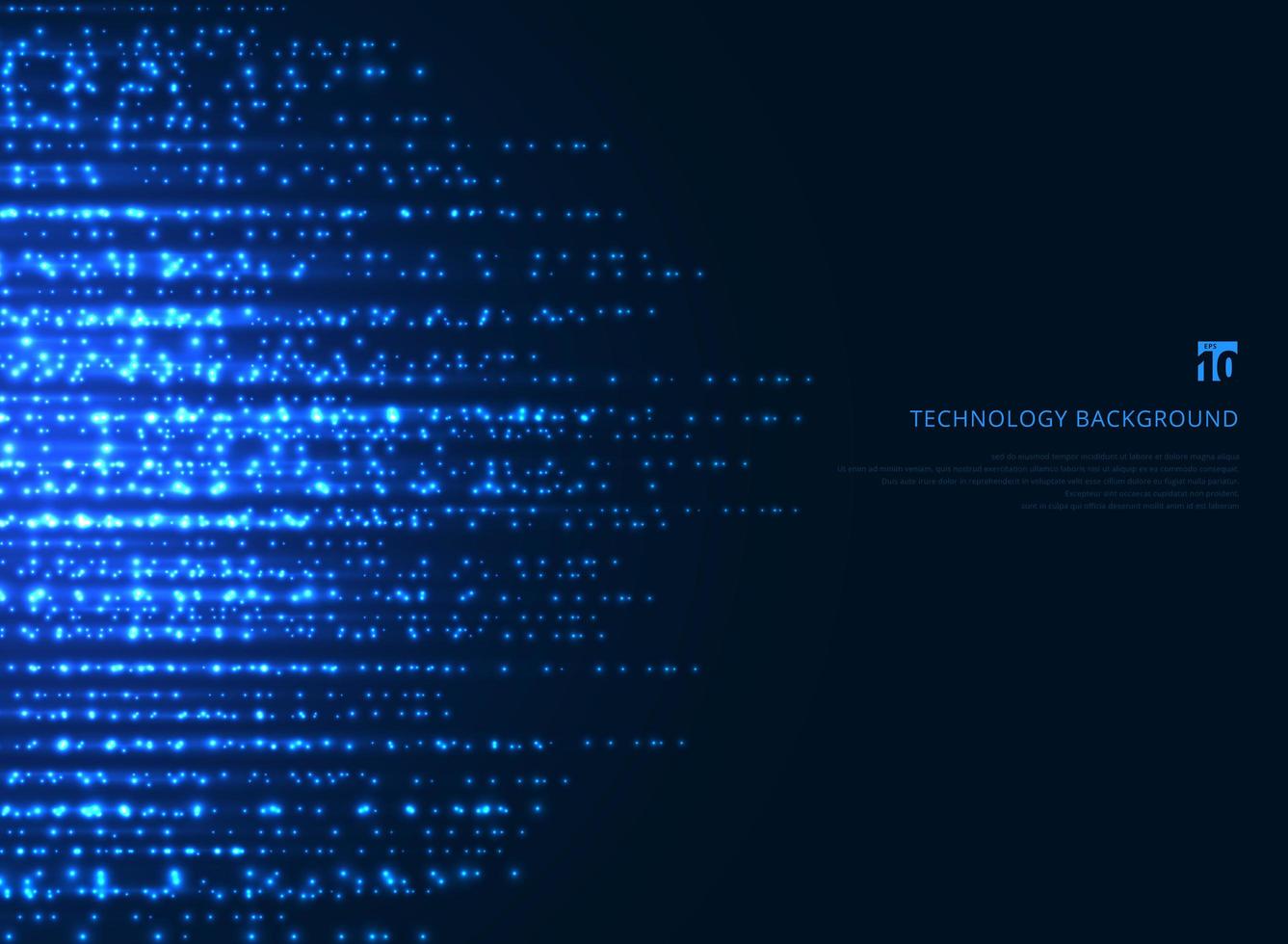 tecnología abstracta azul magia brillante brillo partículas líneas sobre fondo oscuro. vector