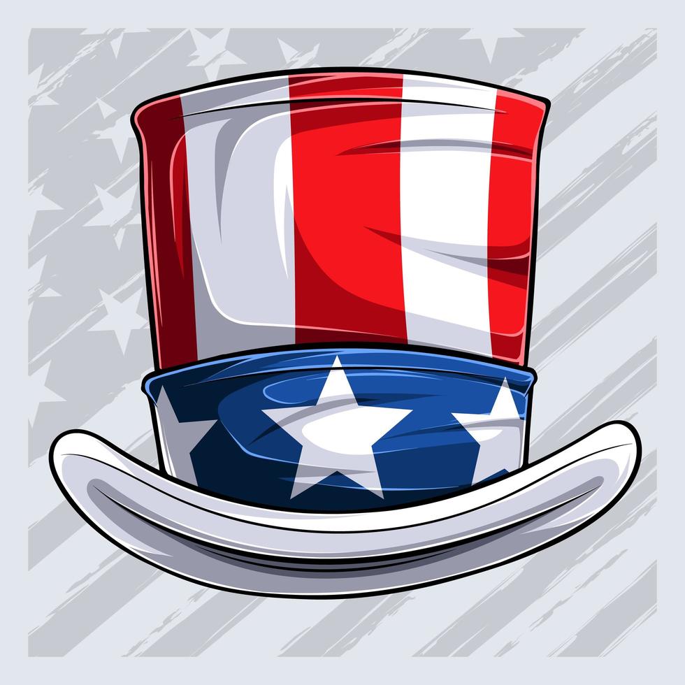 4th of July Uncle Sam hat independence day hat isolated on white background vector