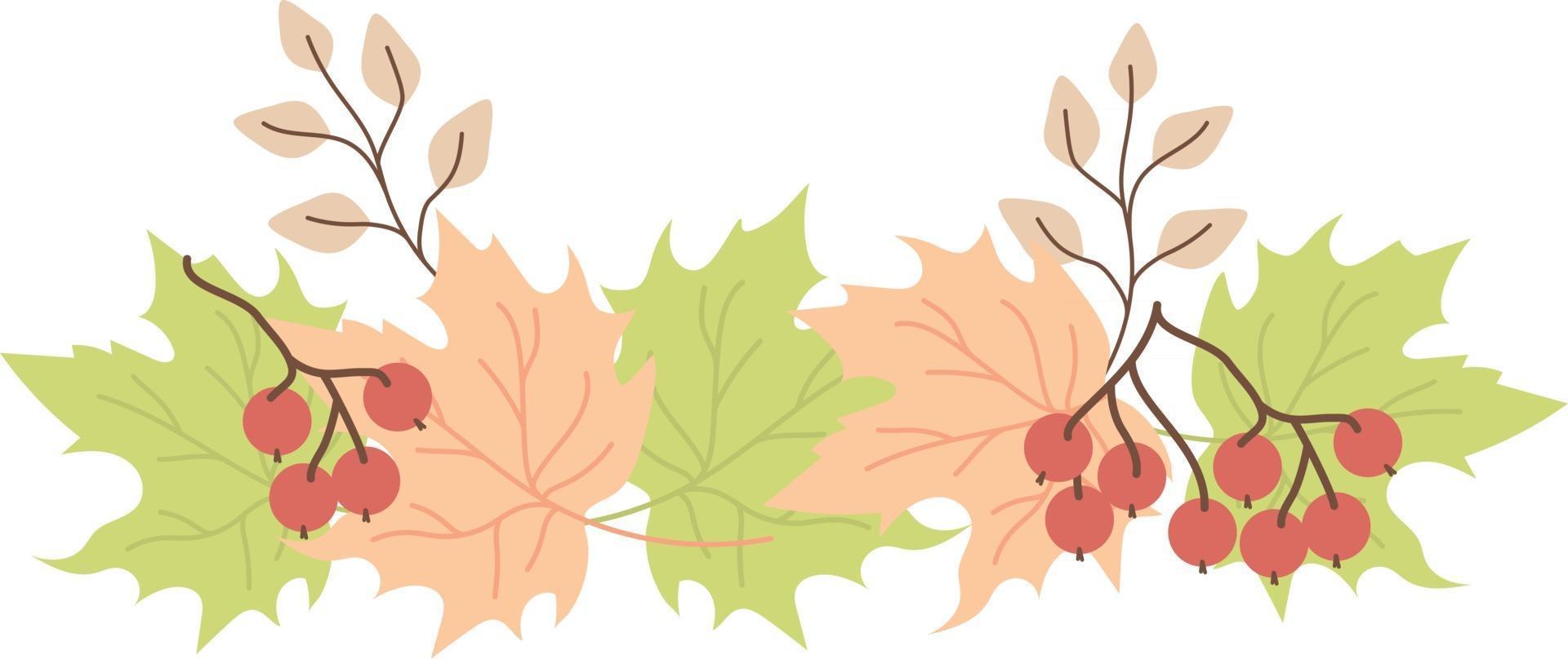 Horizontal Pattern of autumn leaves vector