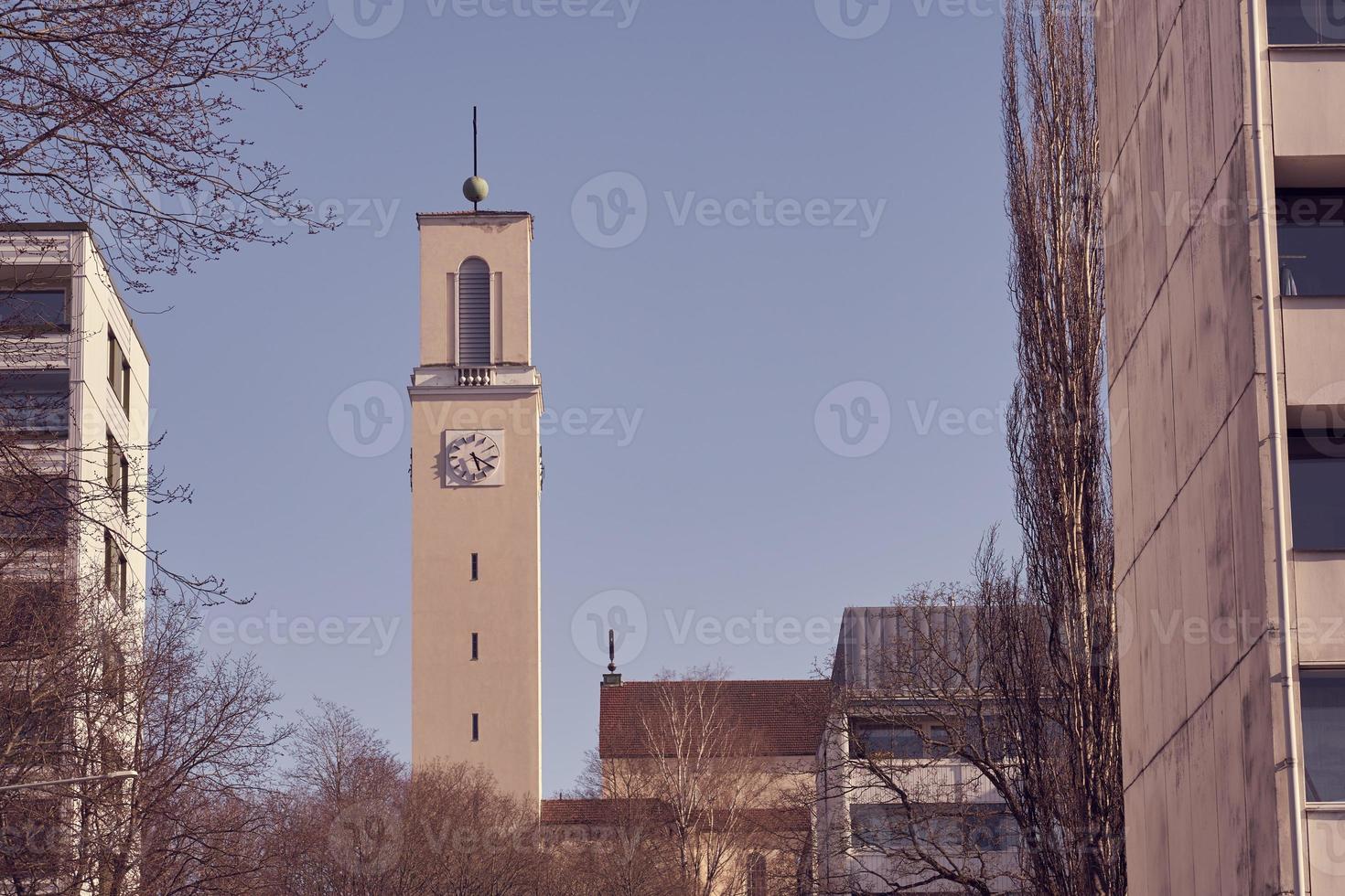 A clock tower of the Martin's Church in Turku, Finland photo