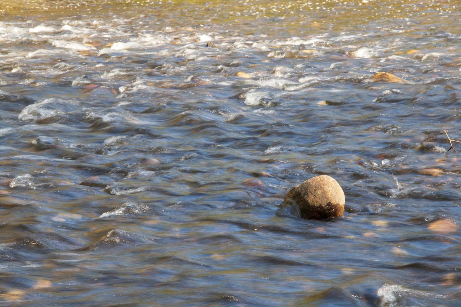 agua que fluye sobre las rocas en un arroyo foto