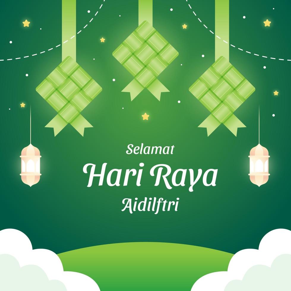 concepto de ketupat de aidilfitri vector