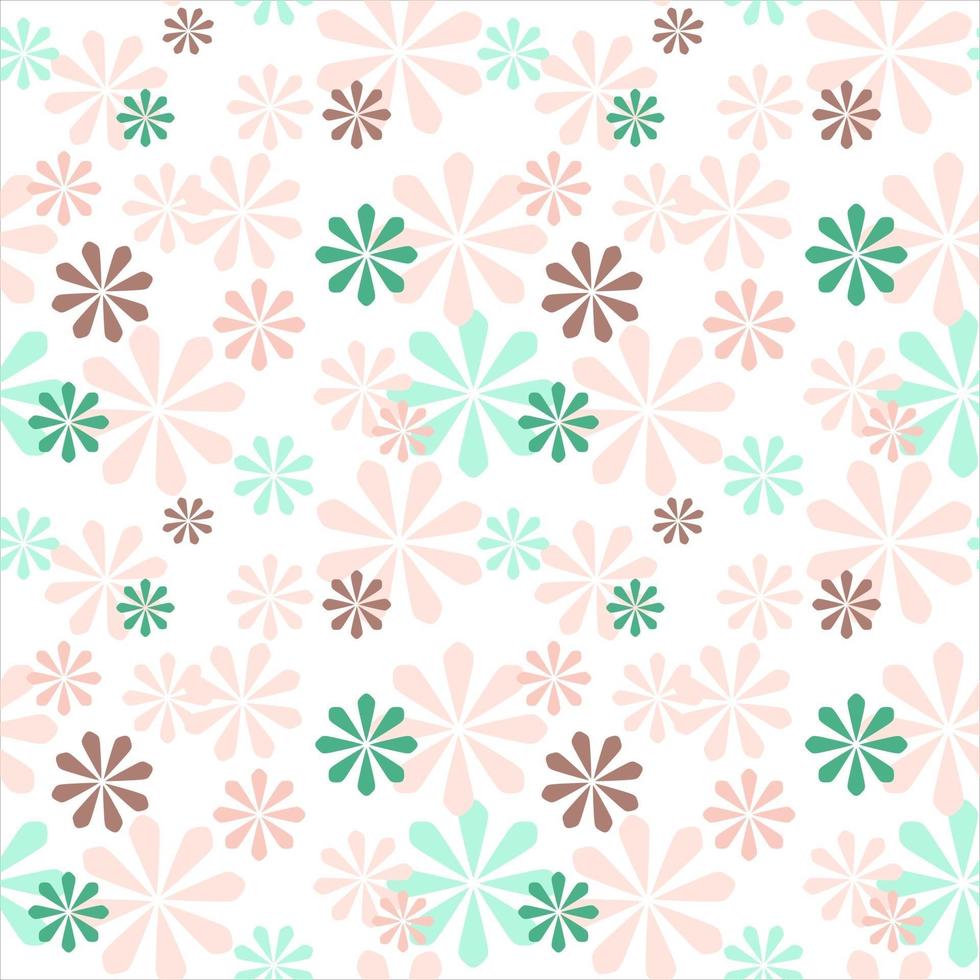 Vector seamless cute minimalistic delicate floral pattern