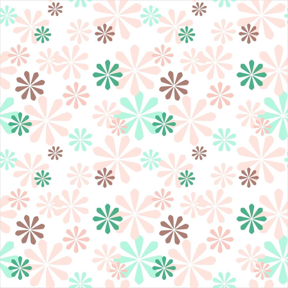 Vector seamless cute minimalistic delicate floral pattern