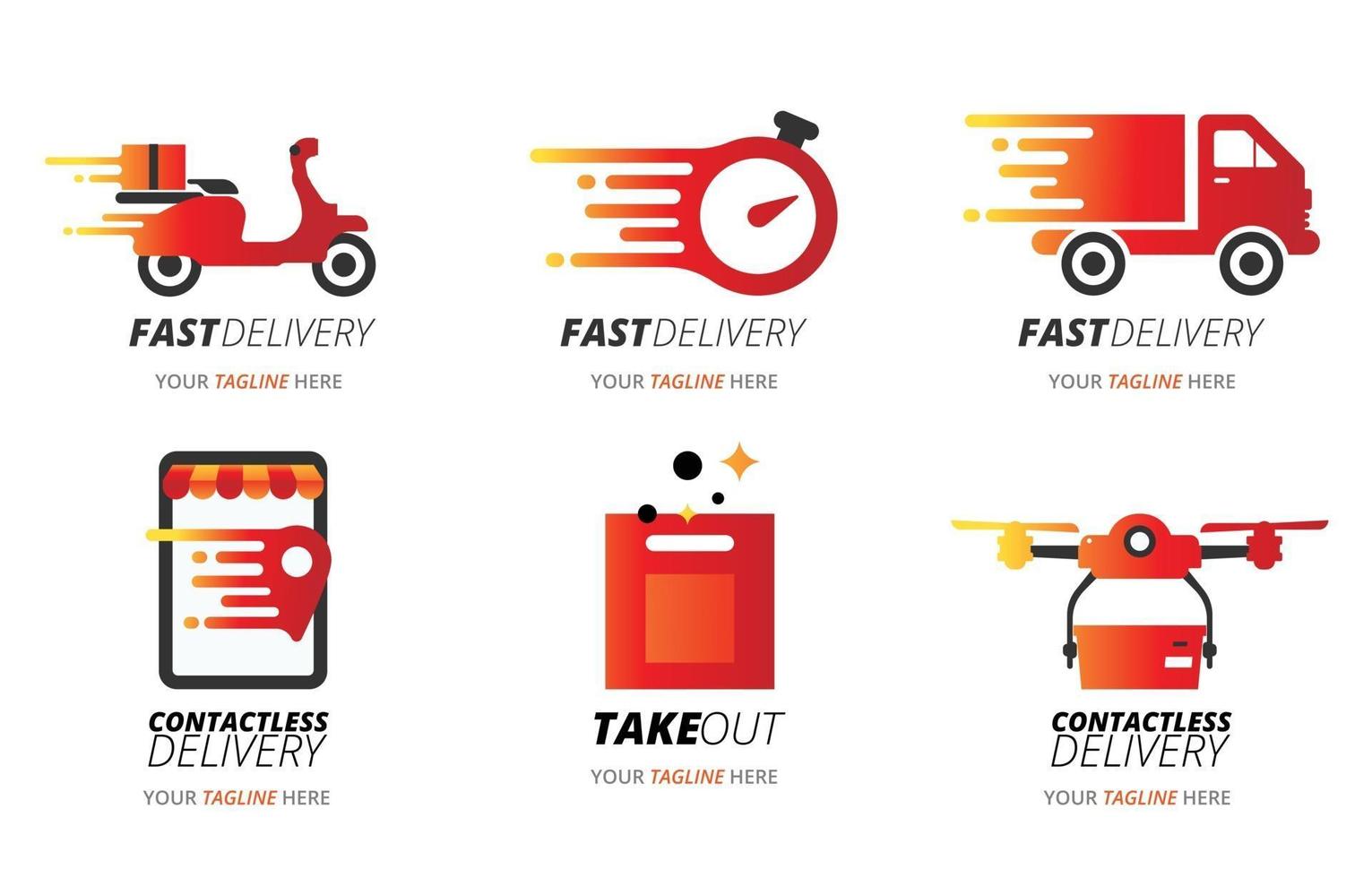 Set of Food Delivery Logo vector