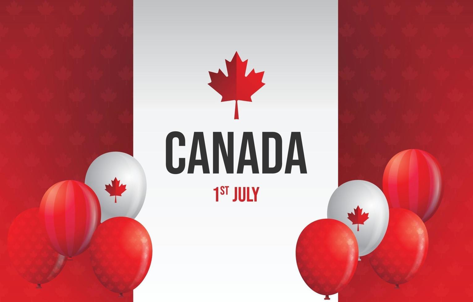 feliz día de canadá festividad de fondo con globos vector