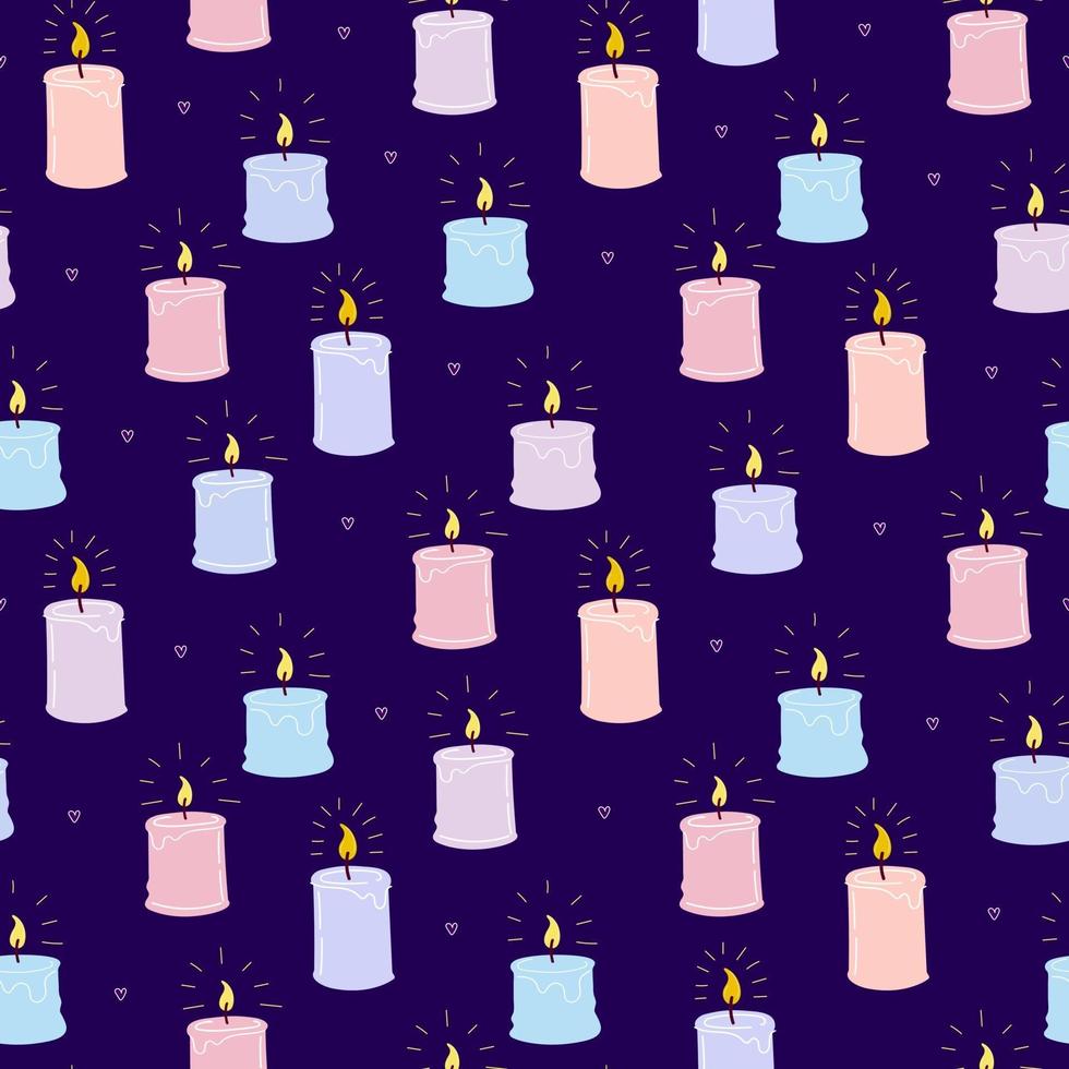 Candles seamless pattern. vector illustration